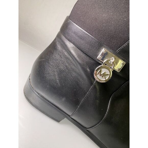 Michael Kors Women Hamilton Stretch Black Leather Equestrian Riding Boots sz 8.5 - Picture 6 of 16